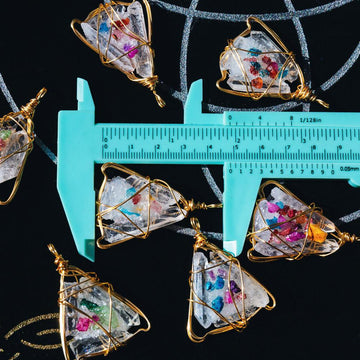 Clear quartz cluster pendant